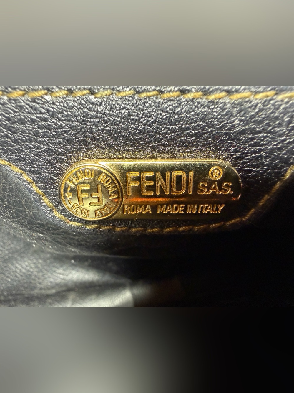 Fendi Penguin Striped Clutch in Brown and Black. With COA - Picture 9 of 16
